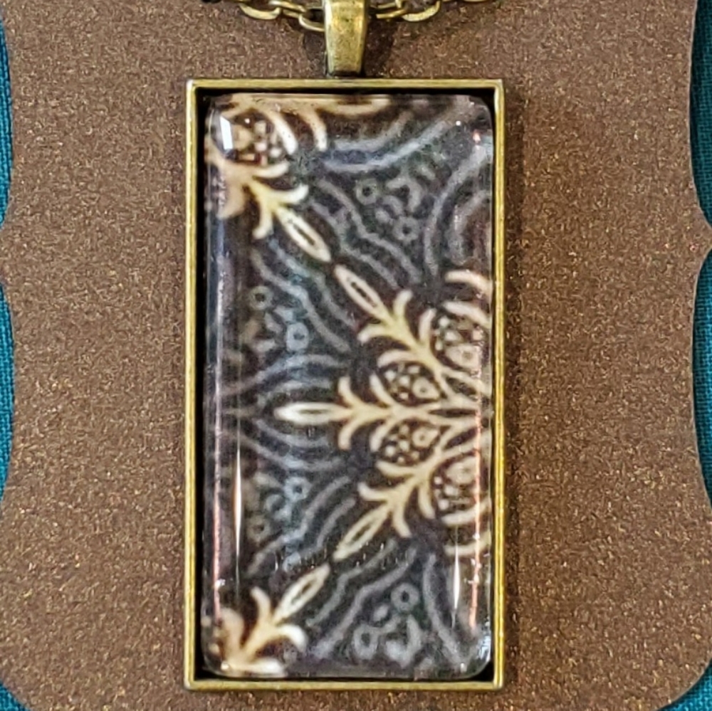 Handmade necklace, tray pendant